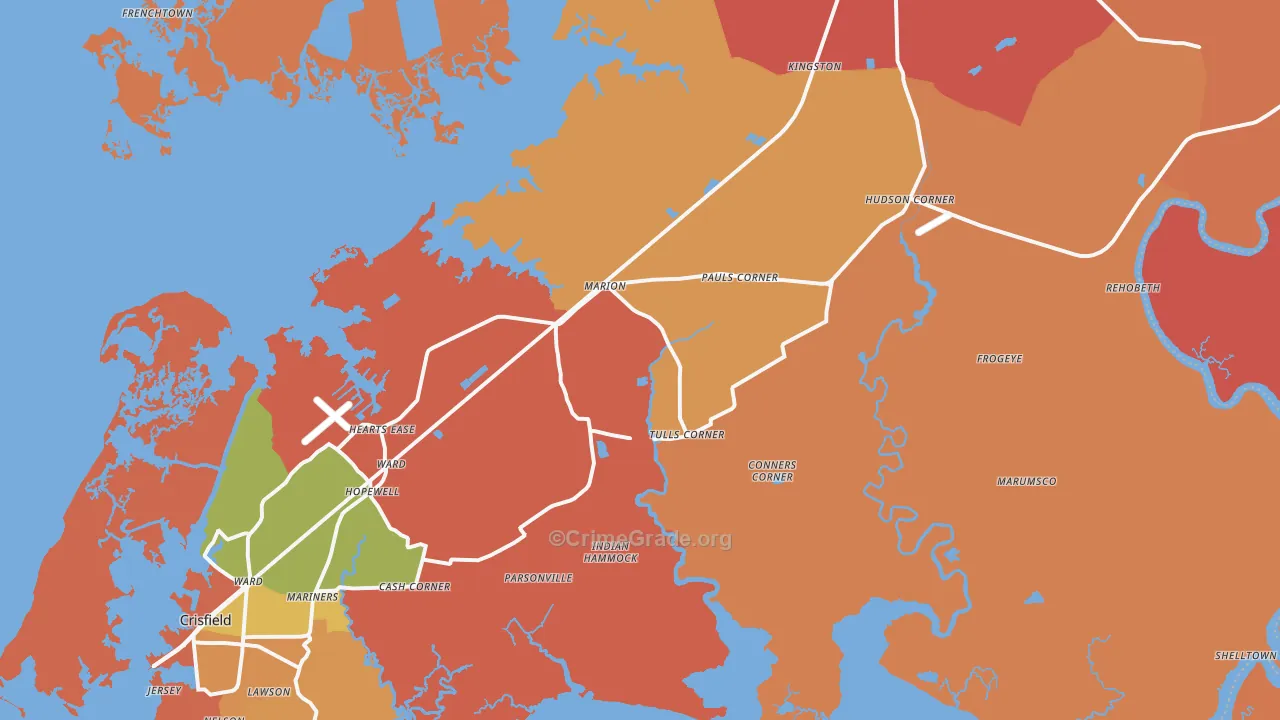 Marion Station, MD Map of Vandalism Rates