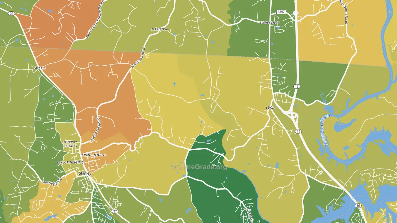 Mariposa, NC Map of Vandalism Rates