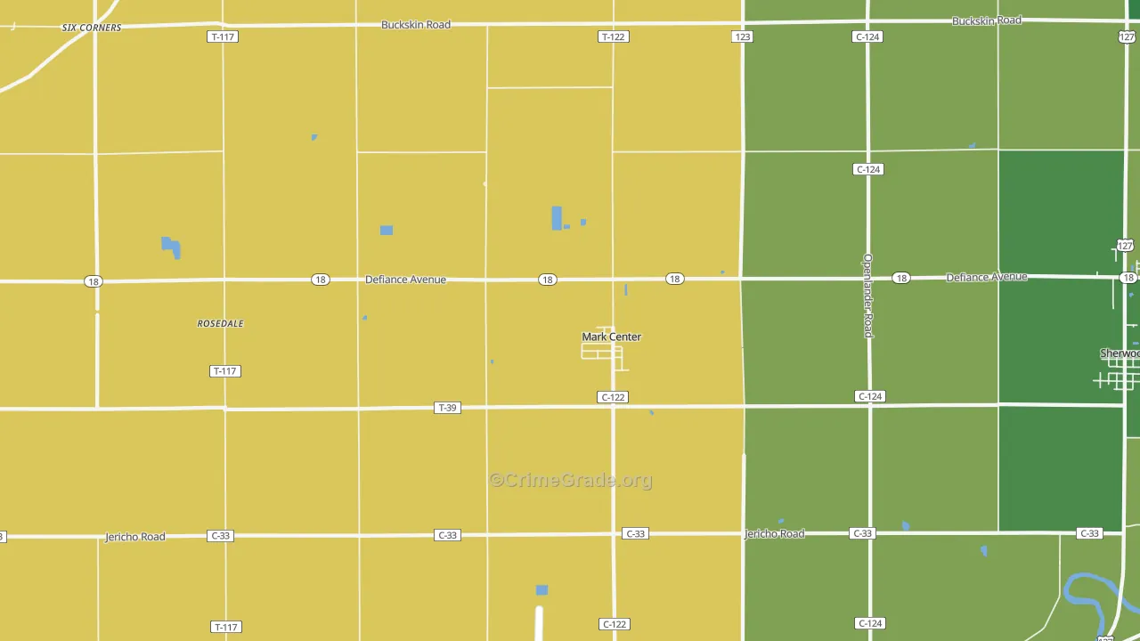 Mark Center, OH Map of Vandalism Rates