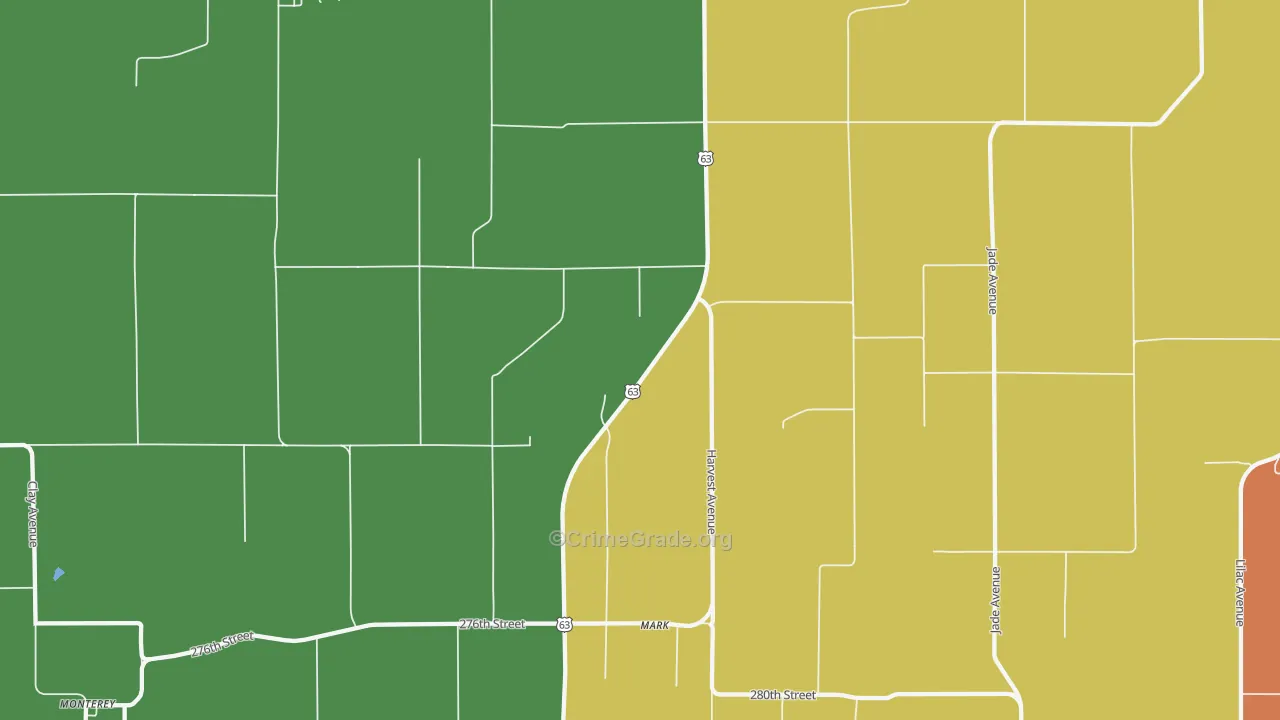 Mark, IA Map of Vandalism Rates