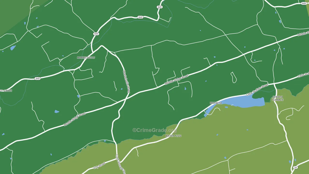 Markelsville, PA Map of Vandalism Rates
