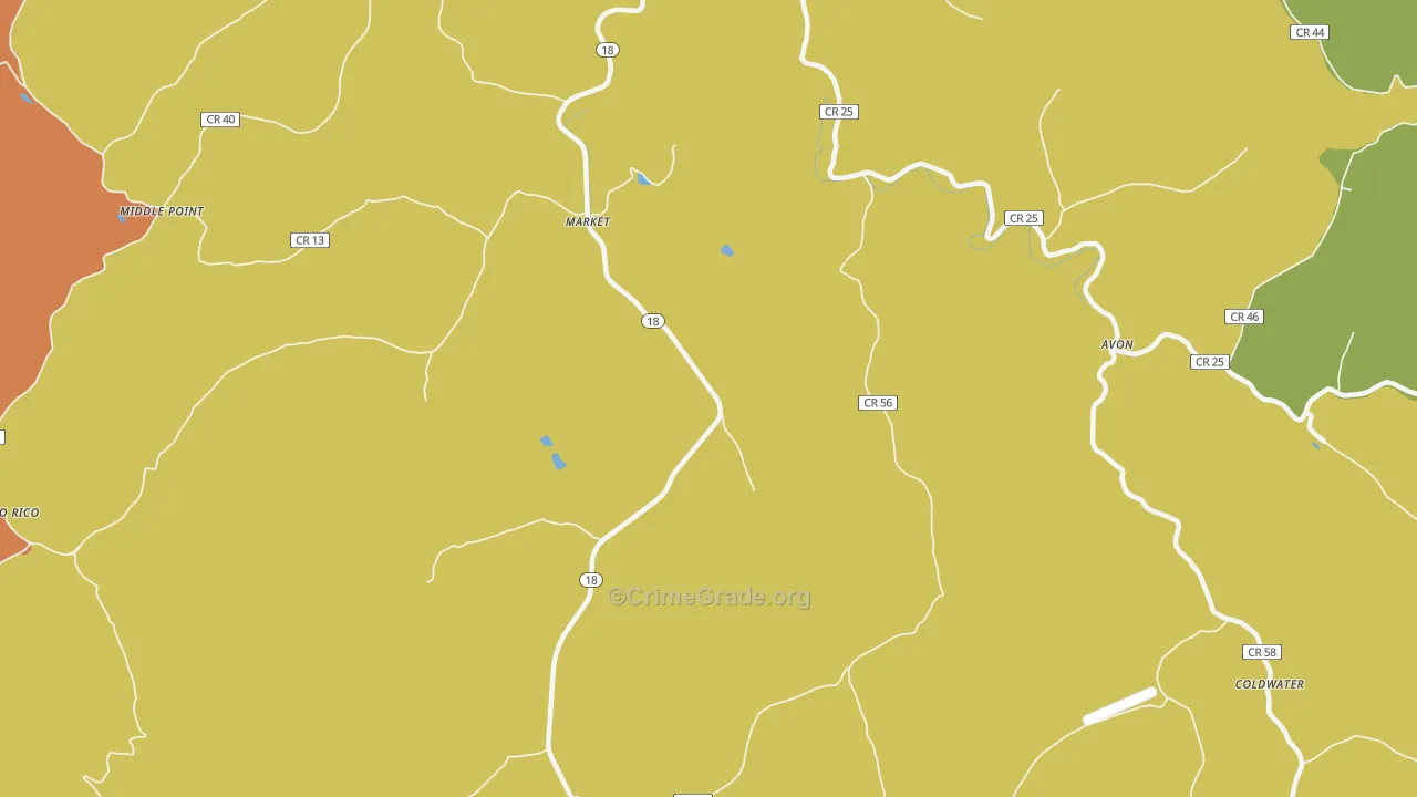 Market, WV Map of Vandalism Rates
