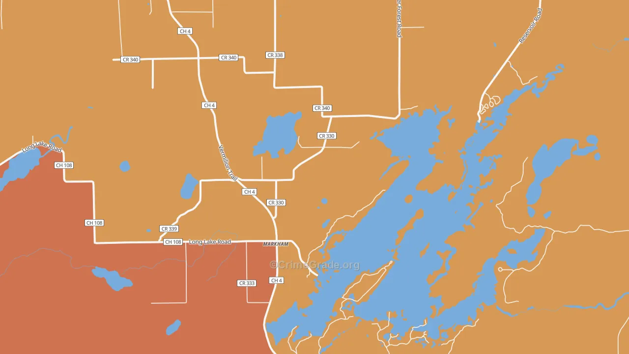 Markham, MN Map of Vandalism Rates