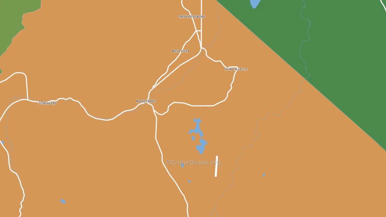 Markleeville, CA Map of Vandalism Rates