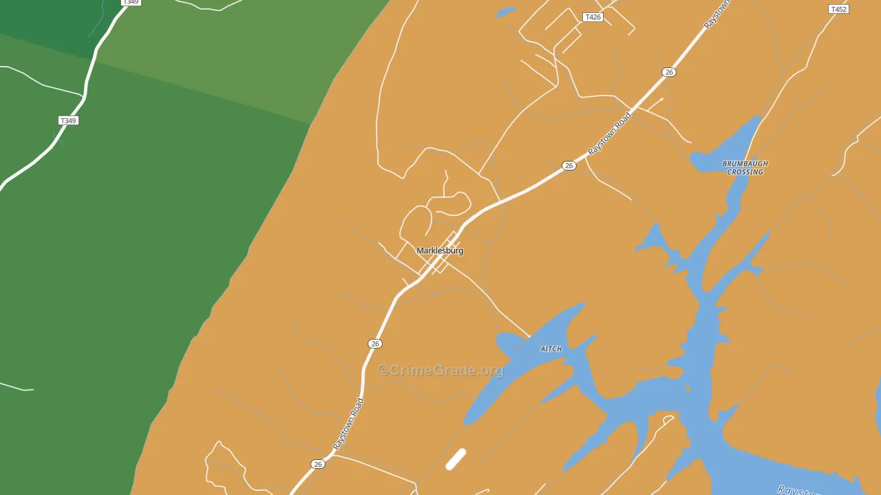 Marklesburg, PA Map of Vandalism Rates