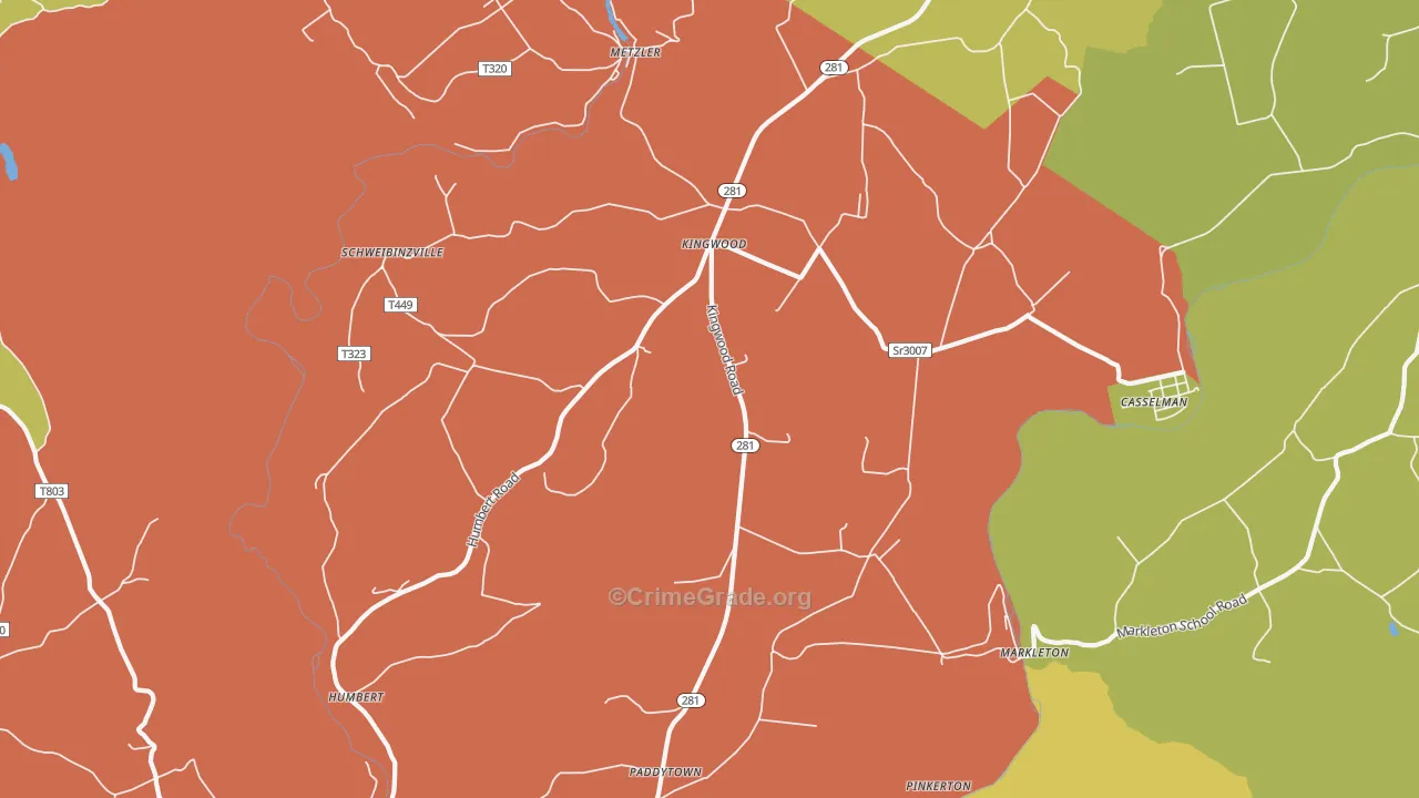 Markleton, PA Map of Vandalism Rates