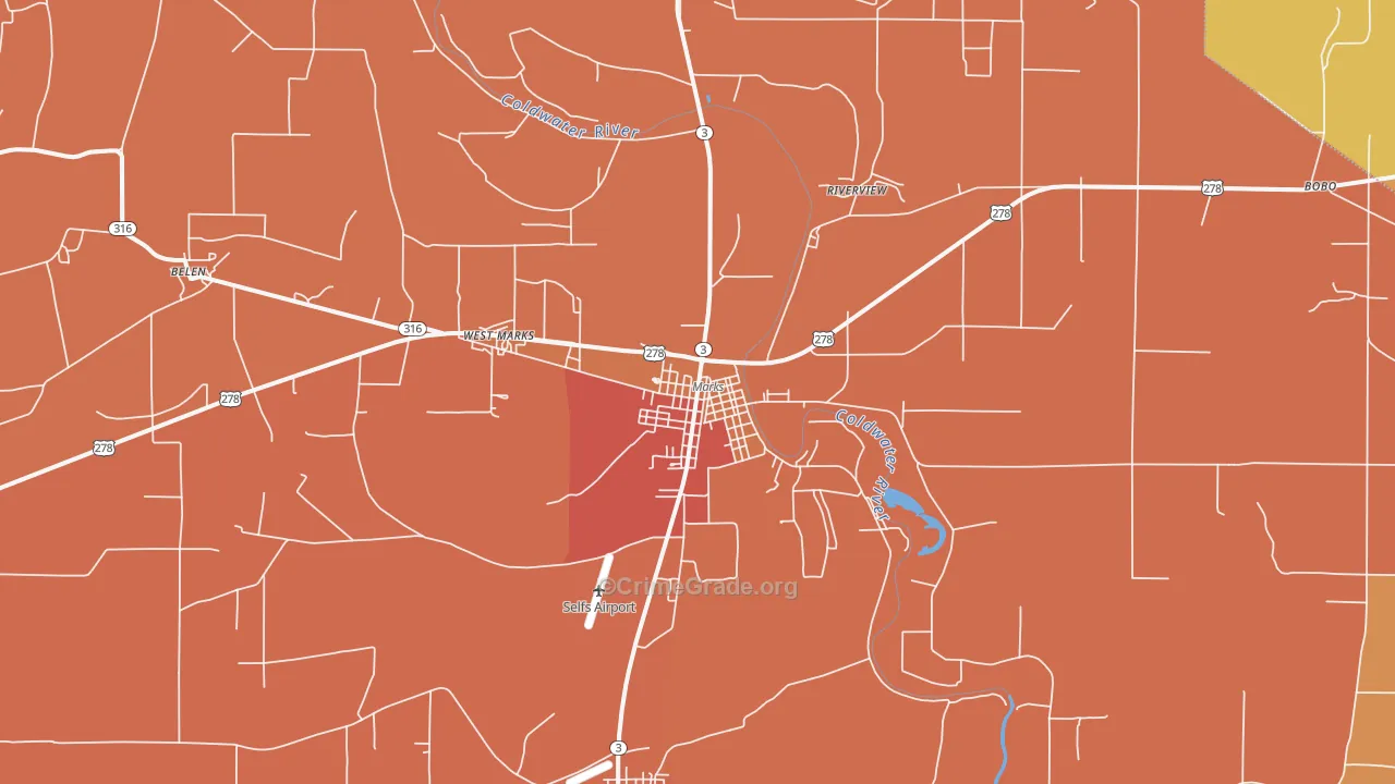 Marks, MS Map of Vandalism Rates