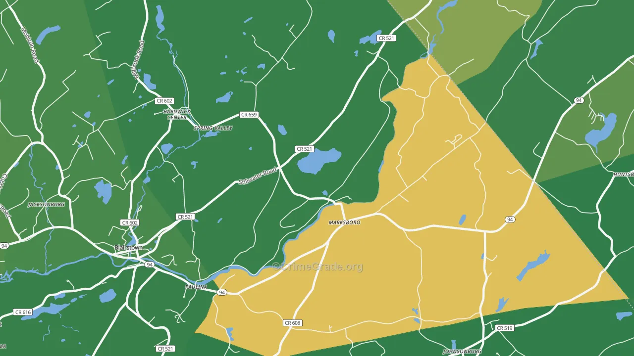 Marksboro, NJ Map of Vandalism Rates
