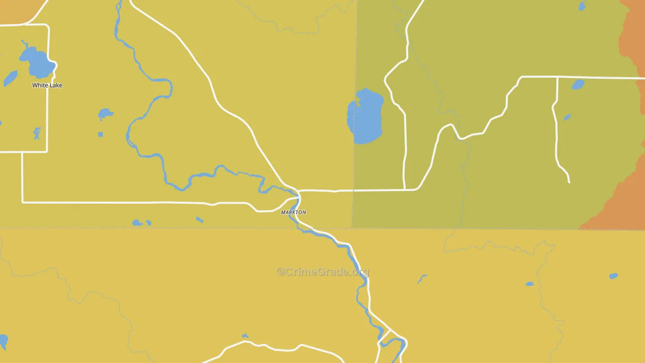 Markton, WI Map of Vandalism Rates