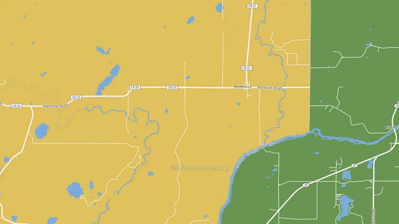 Markville, MN Map of Vandalism Rates