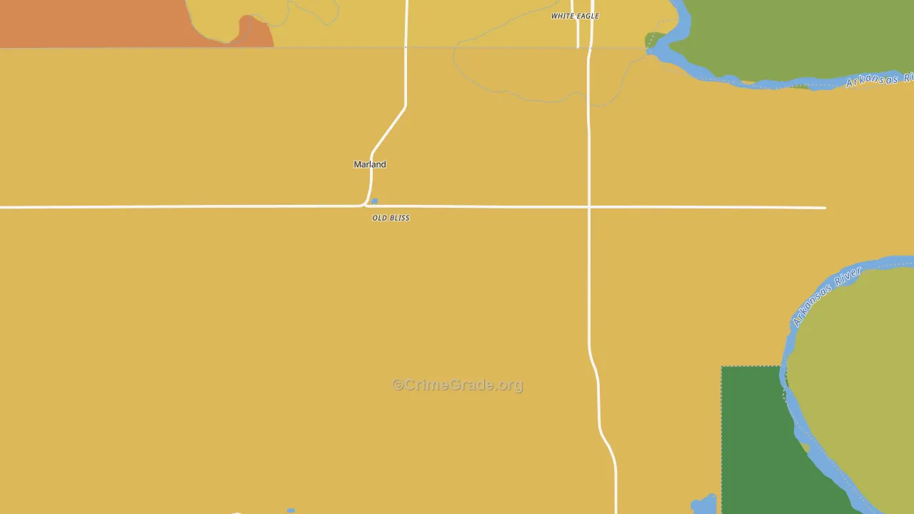 Marland, OK Map of Vandalism Rates