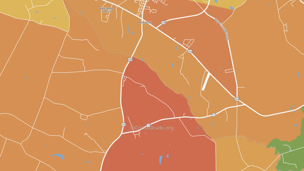 Marlboro, NC Map of Vandalism Rates