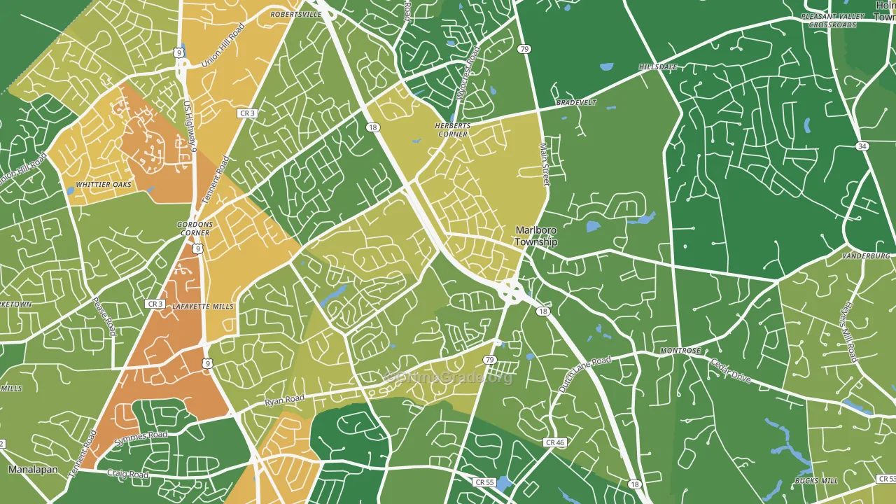 Marlboro, NJ Map of Vandalism Rates