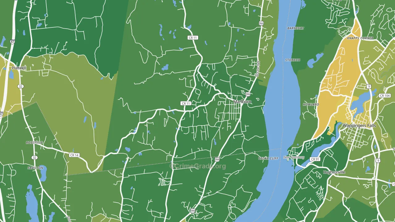 Marlboro, NY Map of Vandalism Rates
