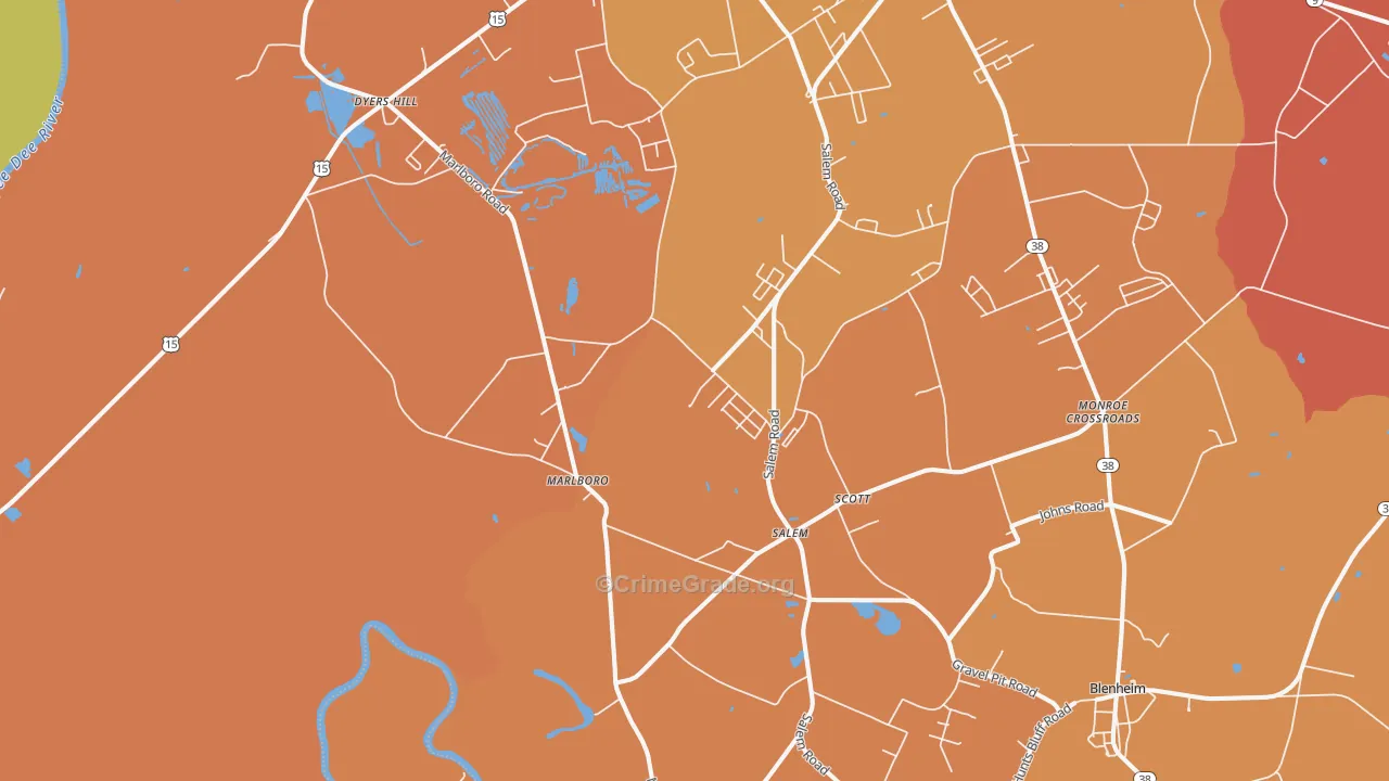 Marlboro, SC Map of Vandalism Rates