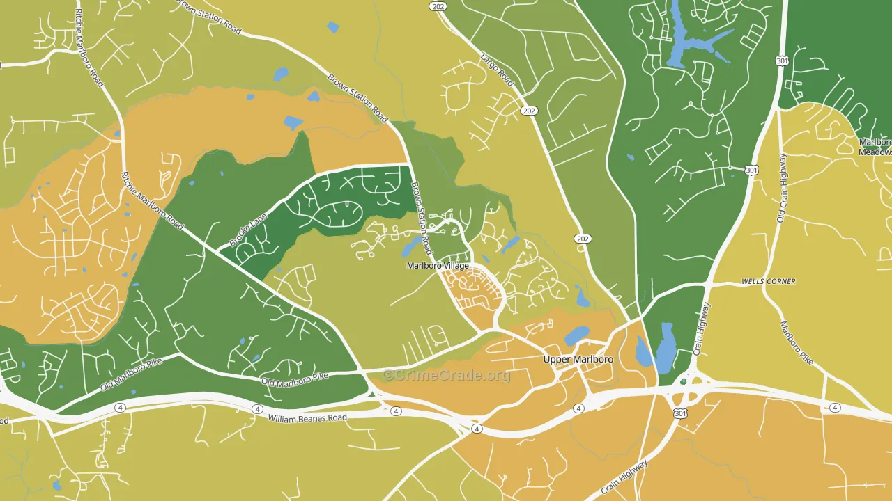 Marlboro Village, MD Map of Vandalism Rates
