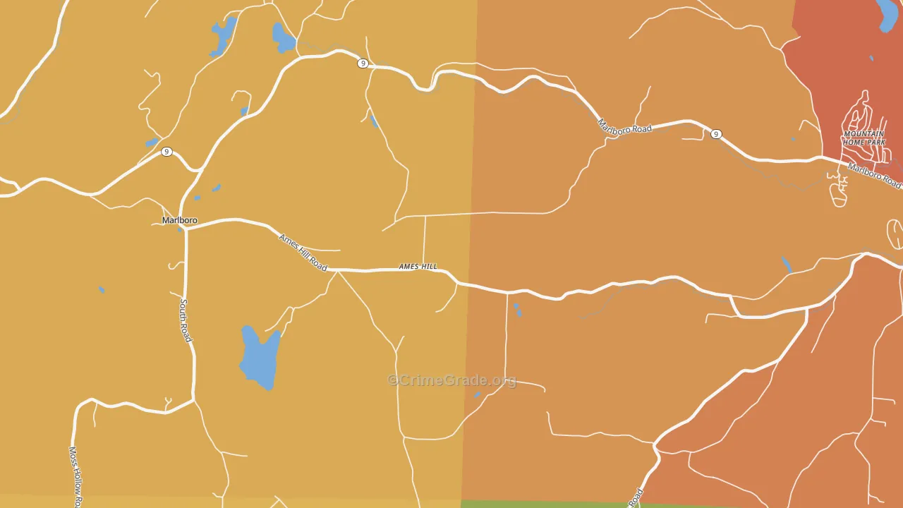 Marlboro, VT Map of Vandalism Rates