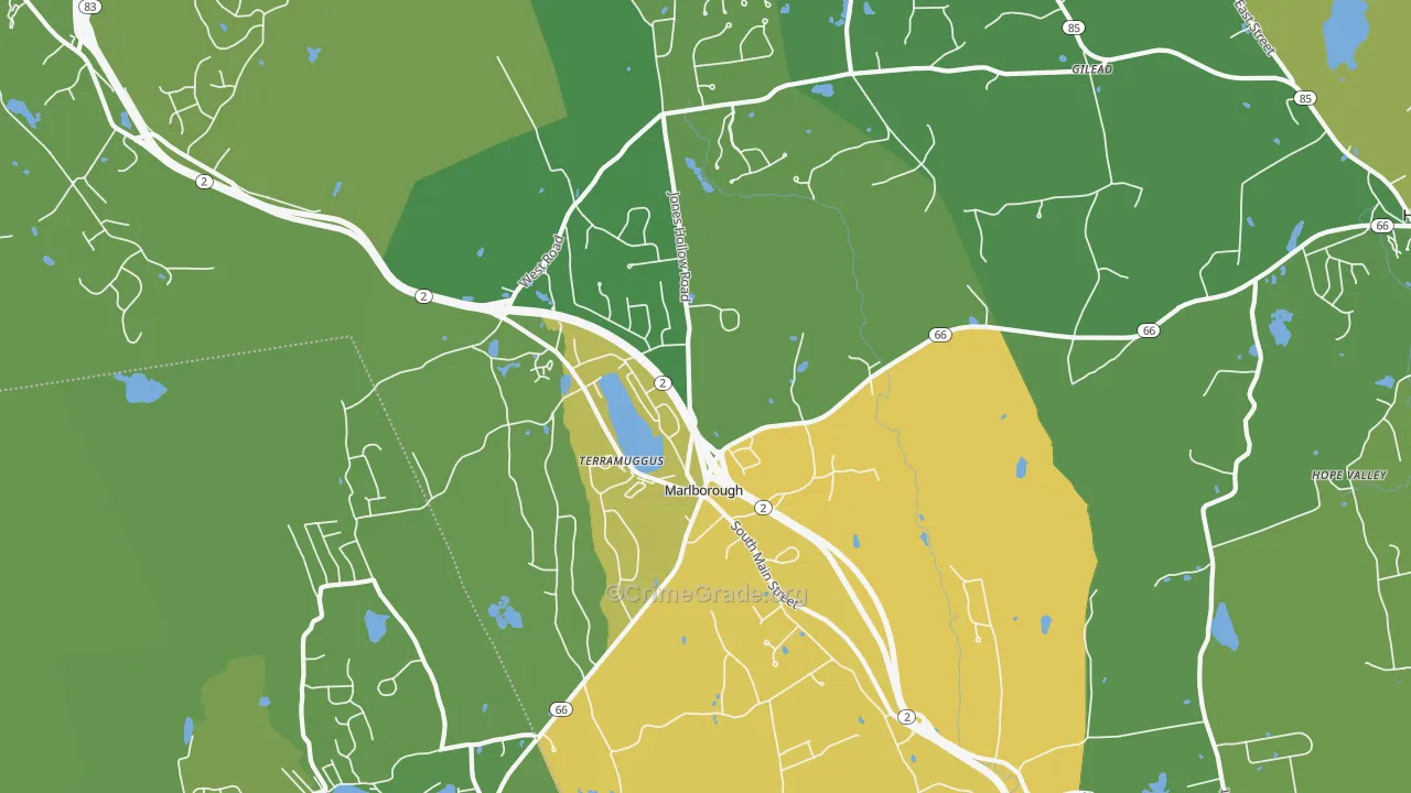 Marlborough, CT Map of Vandalism Rates