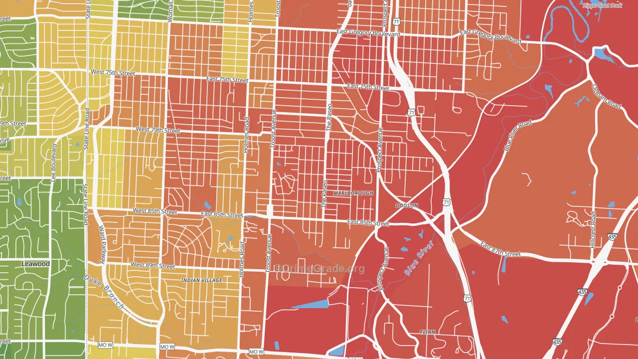 Marlborough Heights-Marlborough Pride, Kansas City, MO Map of Vandalism Rates