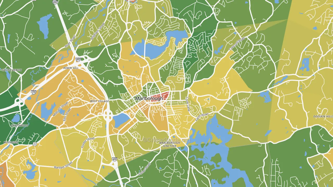 Marlborough, MA Map of Vandalism Rates
