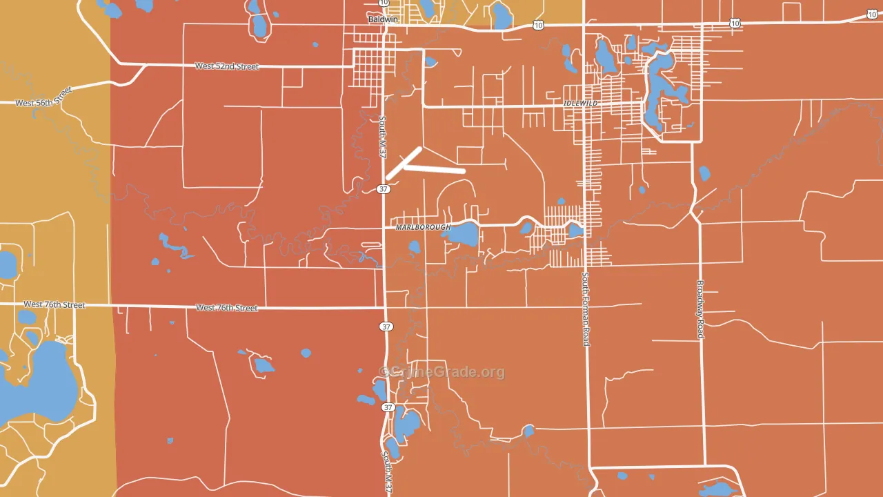 Marlborough, MI Map of Vandalism Rates