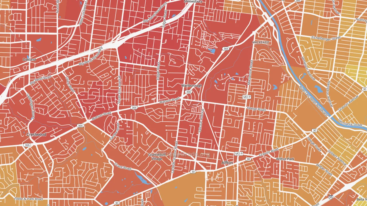 Marlborough, MO Map of Vandalism Rates