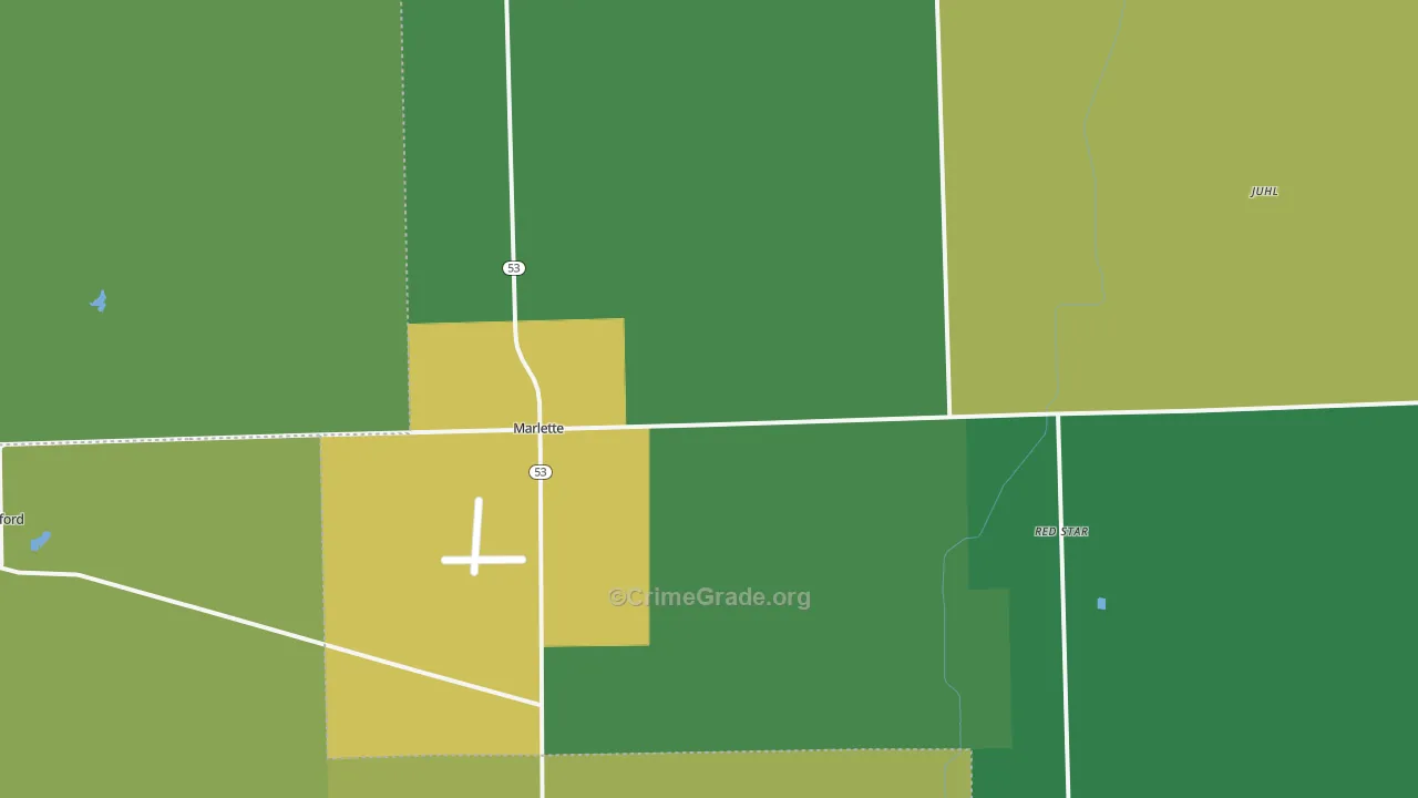 Marlette, MI Map of Vandalism Rates