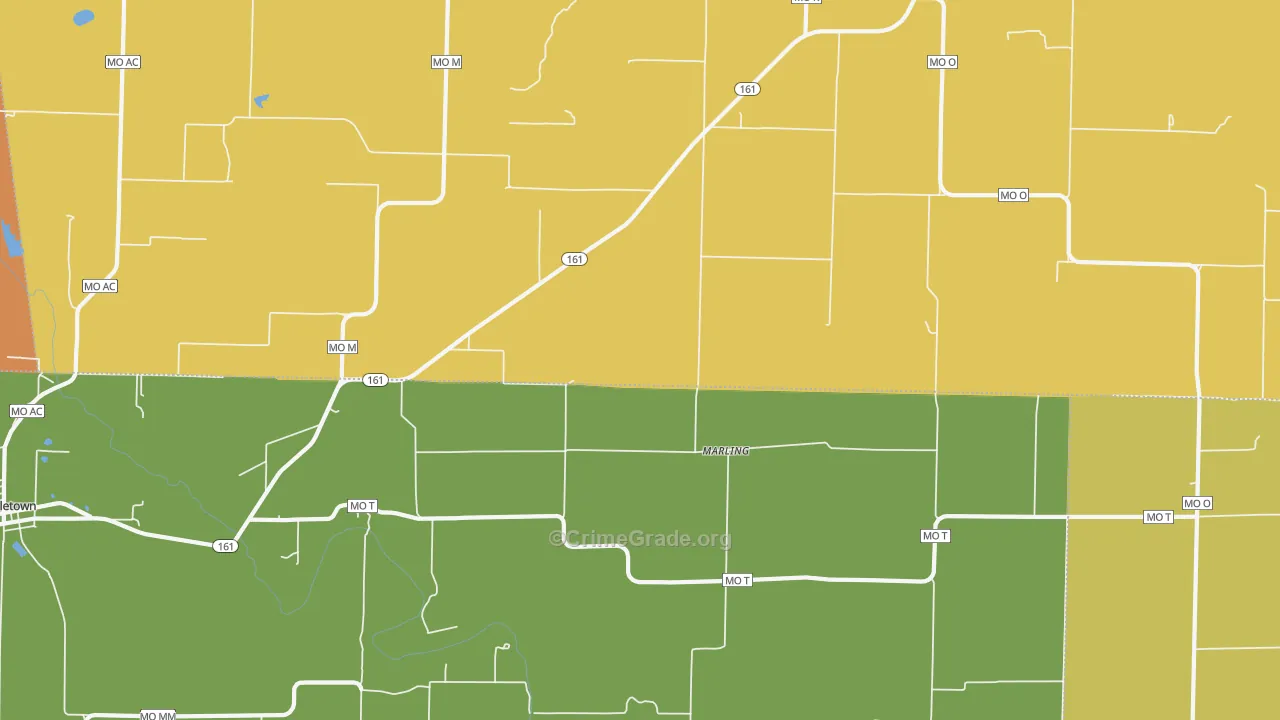 Marling, MO Map of Vandalism Rates