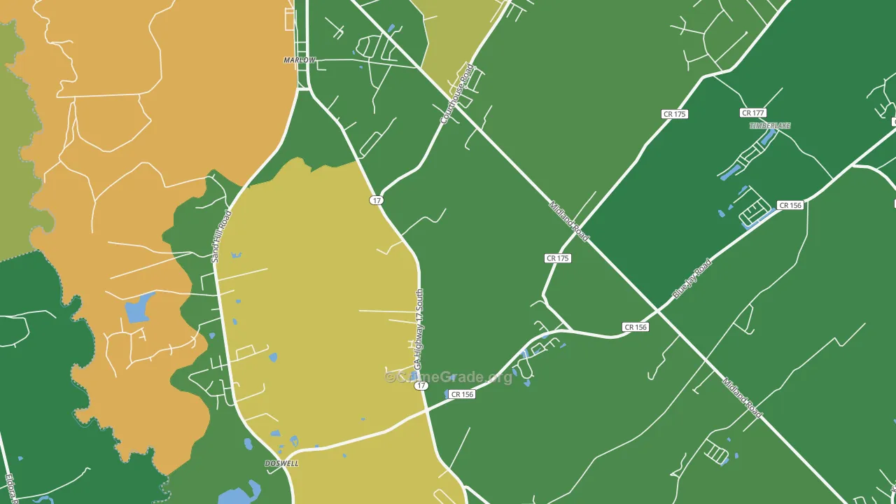 Marlow, GA Map of Vandalism Rates