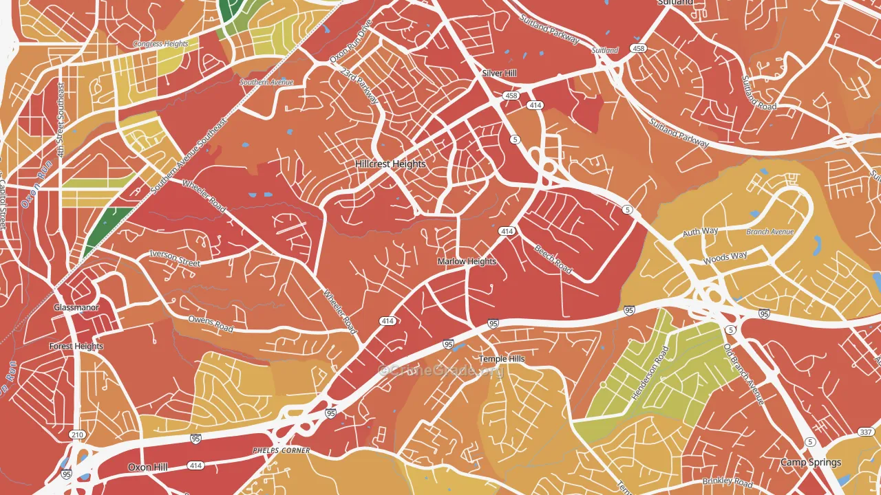 Marlow Heights, MD Map of Vandalism Rates