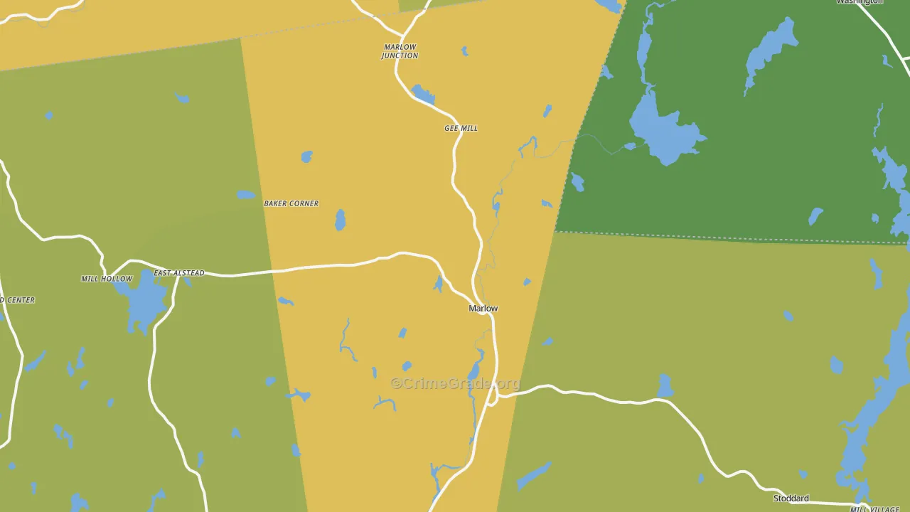 Marlow, NH Map of Vandalism Rates