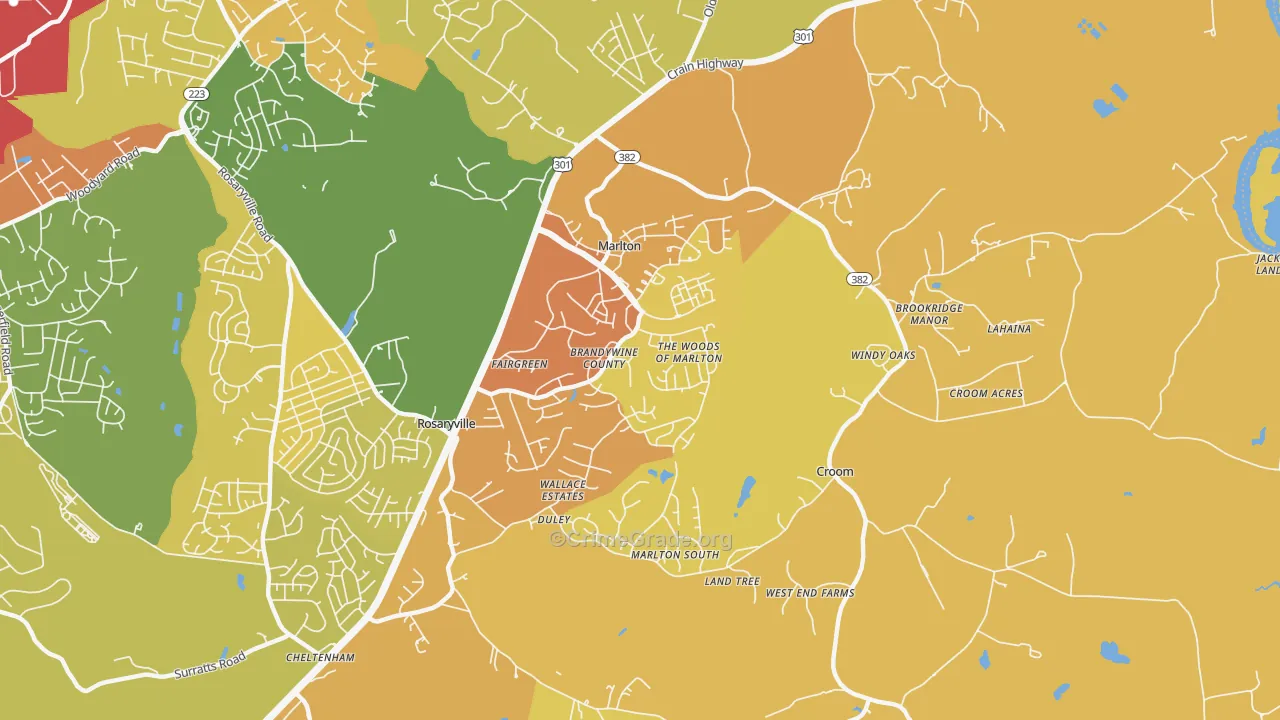 Marlton, MD Map of Vandalism Rates