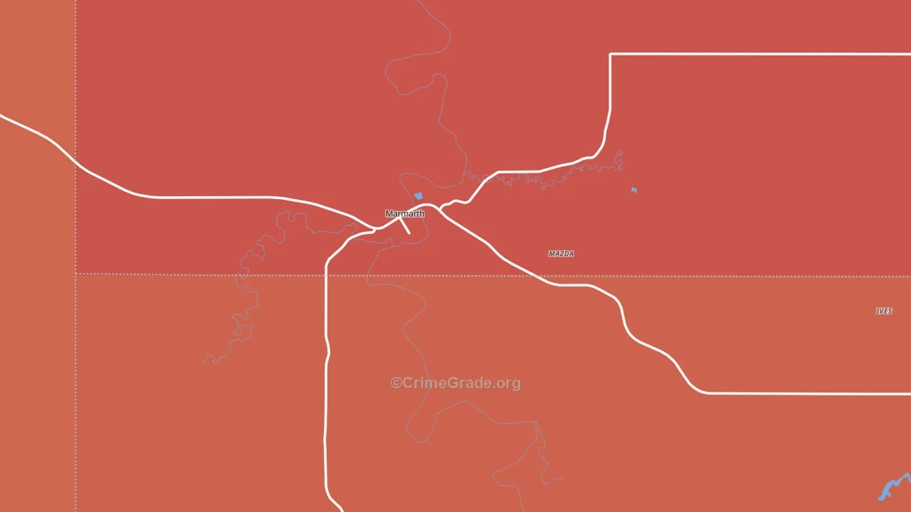 Marmarth, ND Map of Vandalism Rates
