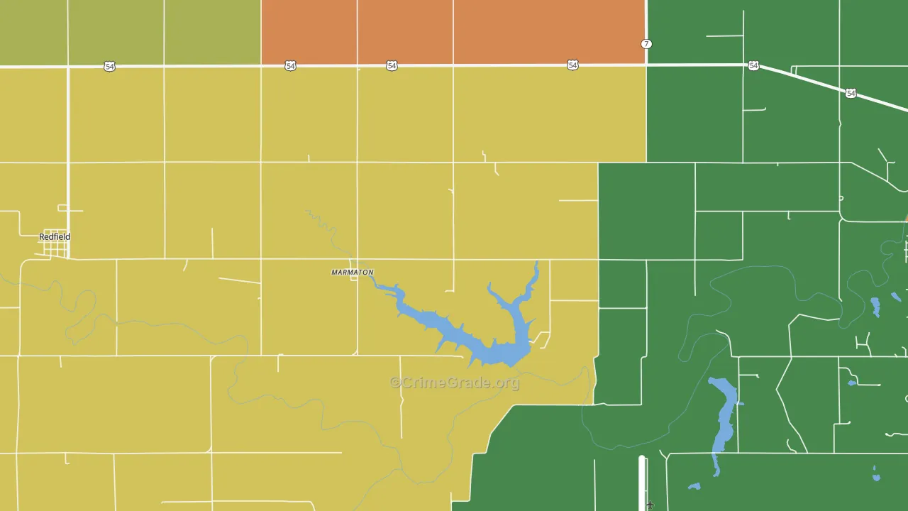 Marmaton, KS Map of Vandalism Rates
