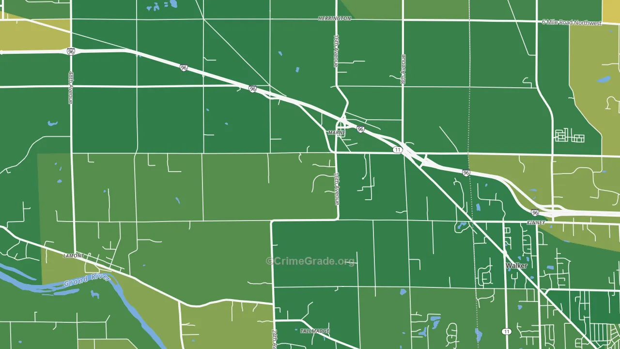 Marne, MI Map of Vandalism Rates