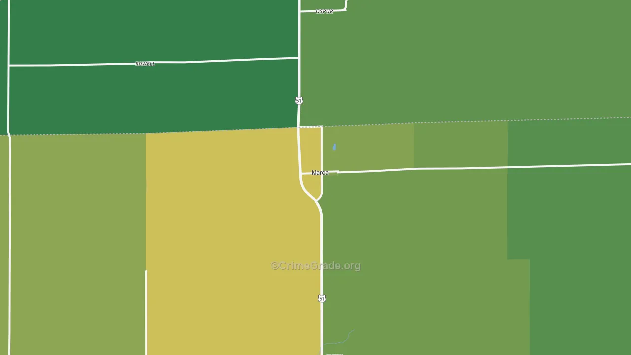 Maroa, IL Map of Vandalism Rates