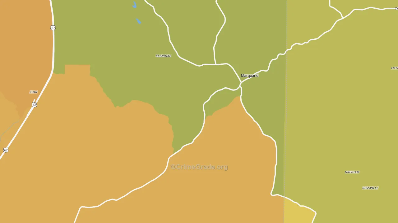 Marquand, MO Map of Vandalism Rates
