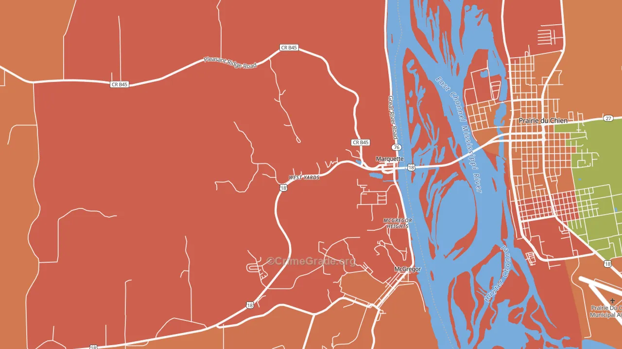 Marquette, IA Map of Vandalism Rates