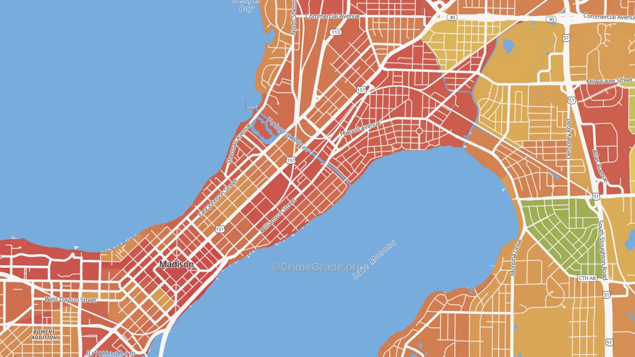 Marquette, Madison, WI Map of Vandalism Rates