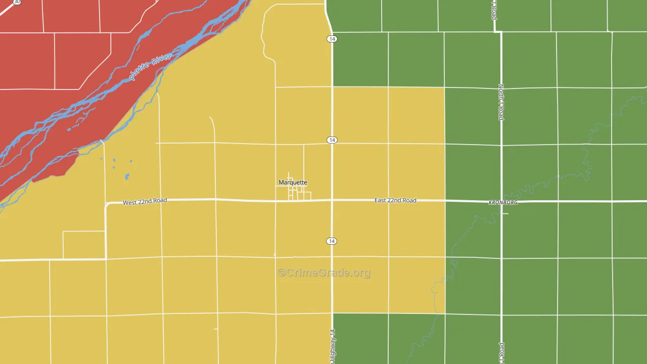 Marquette, NE Map of Vandalism Rates