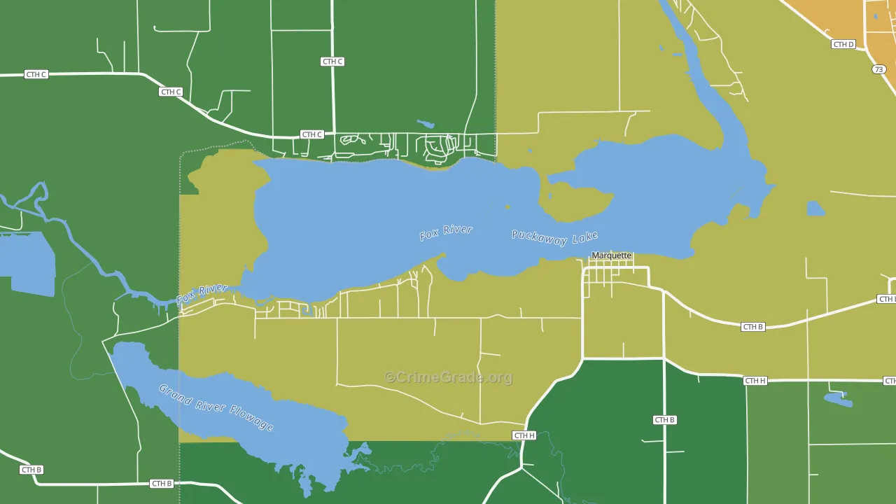 Marquette, WI Map of Vandalism Rates