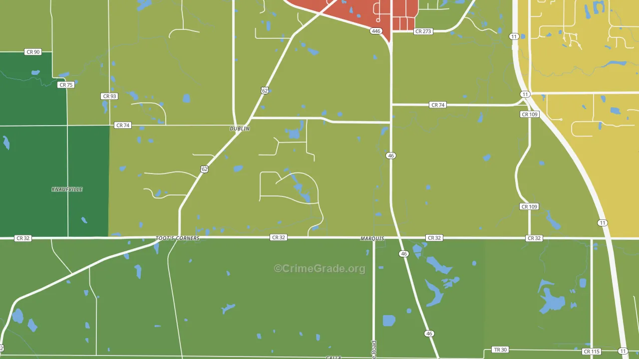 Marquis, OH Map of Vandalism Rates