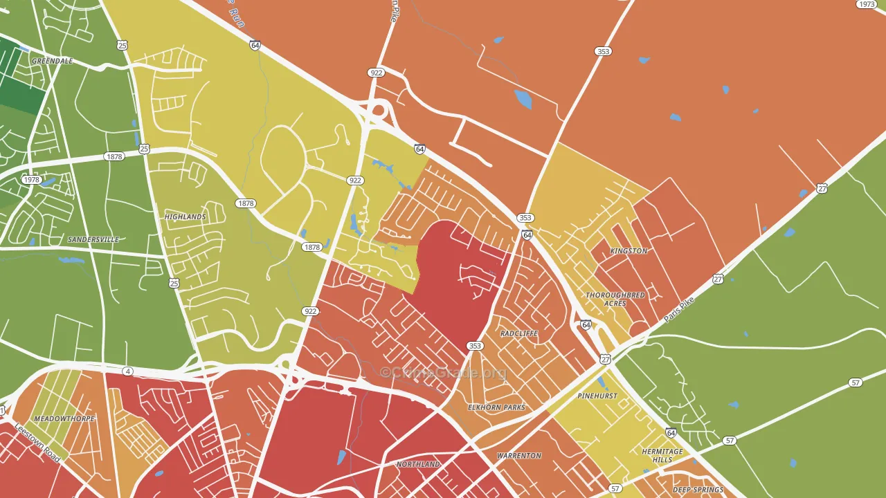 Marriott's Griffin Gate Golf Culb, Lexington, KY Map of Vandalism Rates