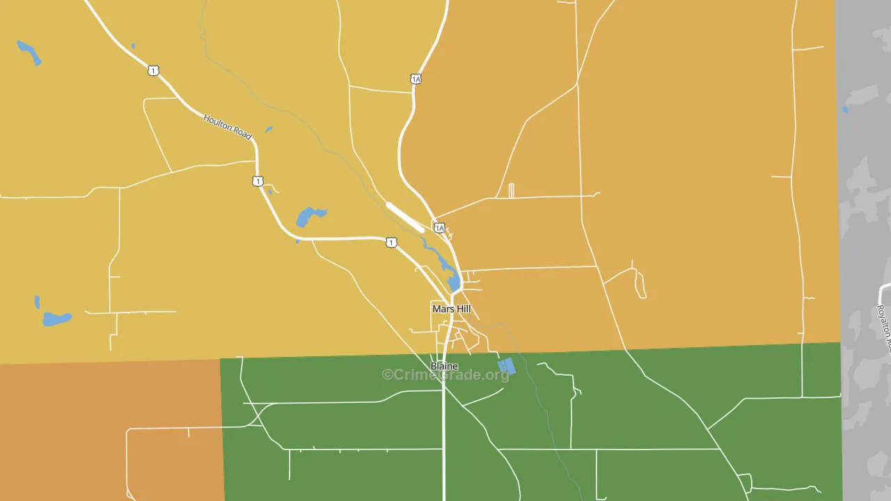 Mars Hill, ME Map of Vandalism Rates