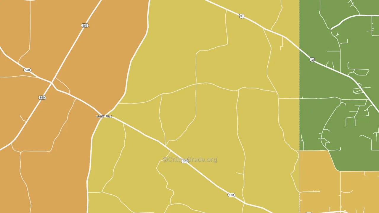 Mars Hill, MS Map of Vandalism Rates