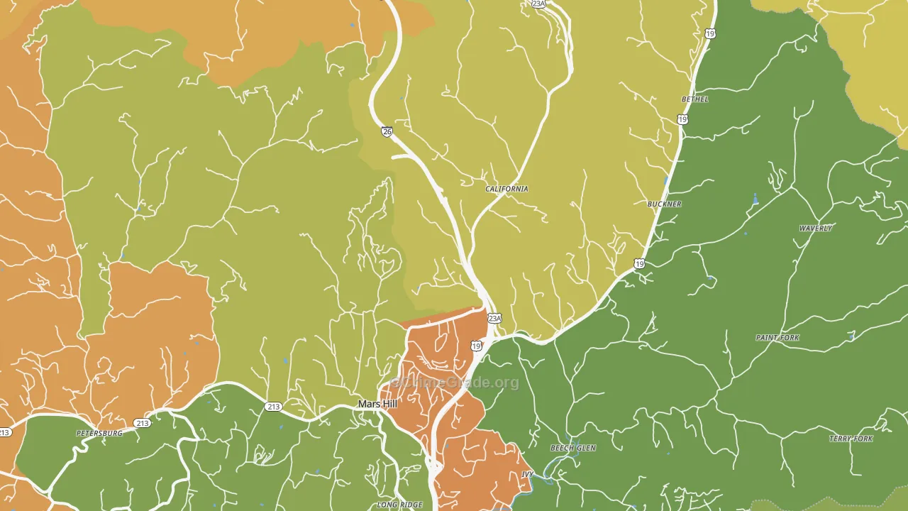 Mars Hill, NC Map of Vandalism Rates