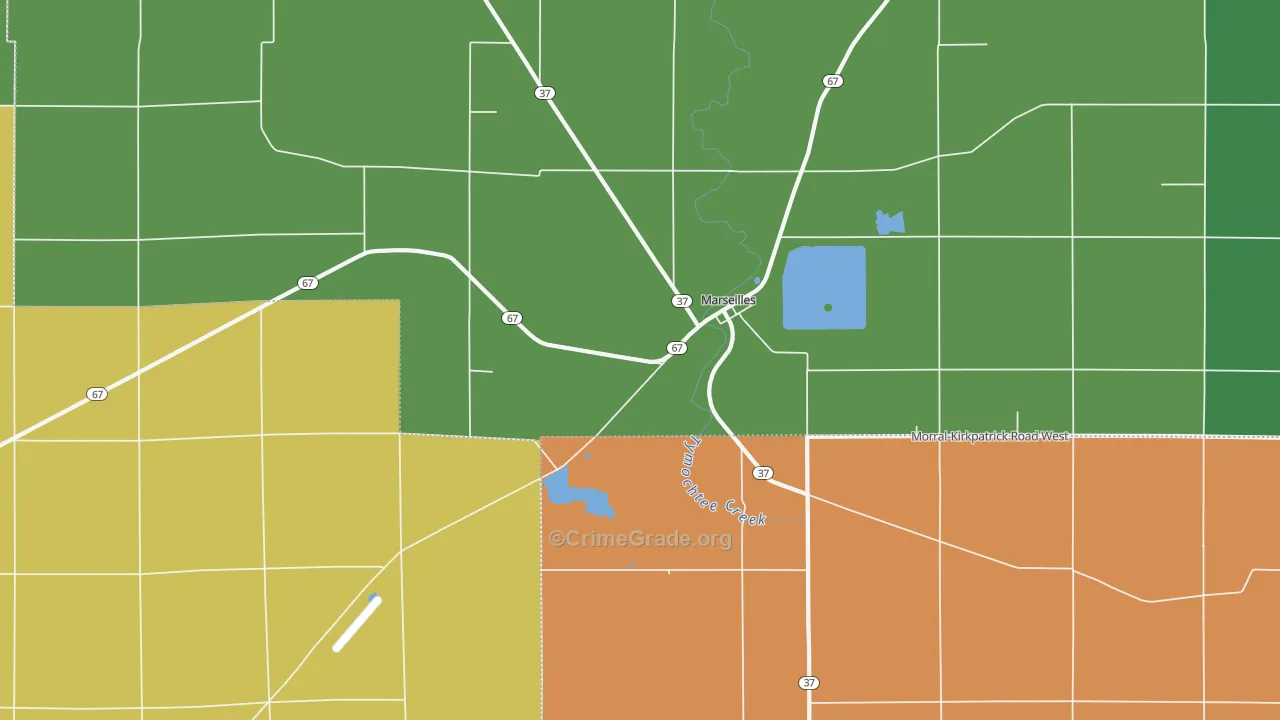 Marseilles, OH Map of Vandalism Rates