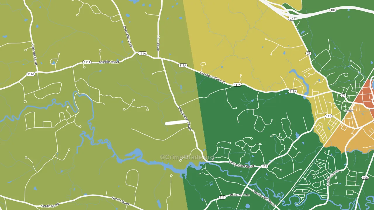 Marshall Corner, NH Map of Vandalism Rates