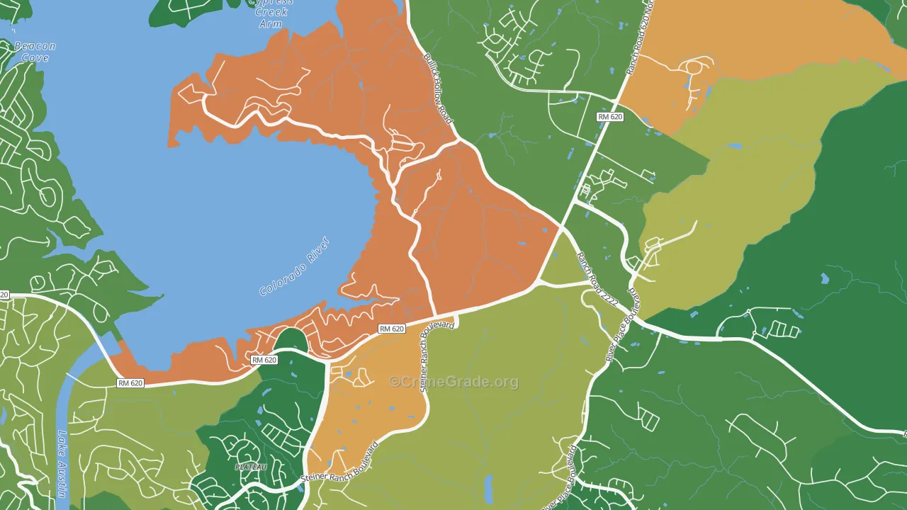 Marshall Ford, TX Map of Vandalism Rates