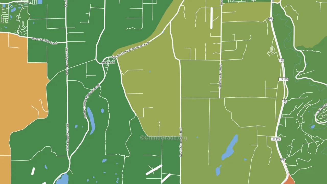 Marshall, WA Map of Vandalism Rates